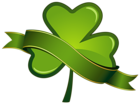 St Patricks Day Shamrock with Banner PNG Clipart