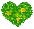 St Patricks Shamrock Heart with Coins PNG Clipart