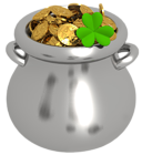 Transparent Pot of Gold with Shamrock PNG Clipart
