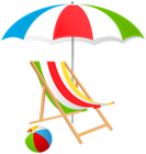 Beach Umbrella Chair and Ball Transparent Clipart