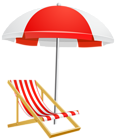 Beach Umbrella and Chair Transparent PNG Clip Art Image