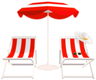 Beach Umbrella and Chairs PNG Clip Art