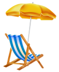 Beach Umbrella with Chair PNG Clipar