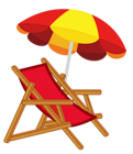 Beach Umbrella with Chair PNG Image