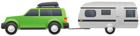 Car with Caravan Clip Art PNG Image