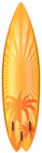 Orange Surfboard with Palm Trees Transparent PNG Clip Art Image