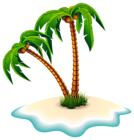 Palm Trees and Island PNG Clipart Image