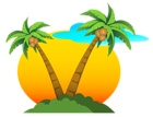 Palms and Sun PNG Vector Clipart