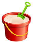 Red Sand Bucket and Green Shovel PNG Clipart
