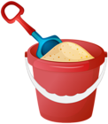 Red Sand Pail with Shovel PNG Clipart