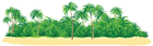 Summer Tropical Island with Palm Trees PNG Clip Art Image