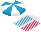 Sunshade and Striped Towels Transparent PNG Clip Art Image