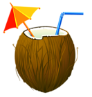 Transparent Summer Coconut Cocktail PNG Clipar