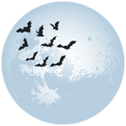 Moon and Passing Bats PNG Clipart