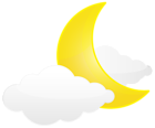 Moon with Clouds PNG Transparent Clip Art Image