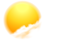 Sun with Cloud PNG Clipart