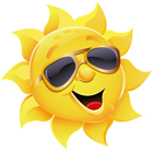 Sun with Sunglasses PNG Clipart Image