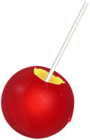 Candy Apple on Stick PNG Clipart