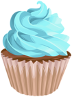 Cupcake Blue Topping PNG Clipart