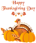 Happy Thanksgiving Day with Turkey PNG Clip Art Image