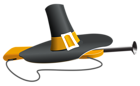 Pilgrim Hat and Musket PNG Clipart Image