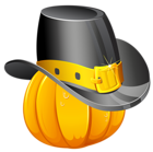 Thanksgiving Pumpkin with Pilgrim Hat PNG Clipart