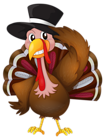 Thanksgiving Turkey with Hat PNG Clip Art Image
