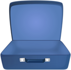 Blue Open Suitcase PNG Clipart