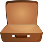 Brown Open Suitcase PNG Clipart