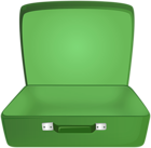 Green Open Suitcase PNG Clipart