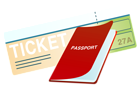 Ticket and Passport PNG Clipart Image