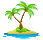 Island with Palm Trees Transparent Clipart