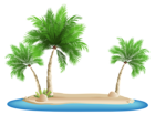 Palm Trees Island PNG Clipart Image