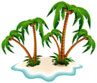Palm Trees and Island PNG Clipart Picture