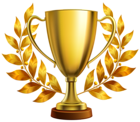 Gold Cup with Laurel Leaves PNG Clipart Image