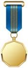 Gold Medal with Blue Ribbon PNG Clipart Picture