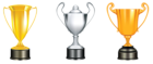Gold Silver Bronze Trophies PNG Clipart