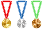 Gold Silver and Bronze Medals PNG Clipart Image