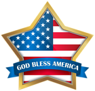 God Bless America Star PNG Clip Art Image