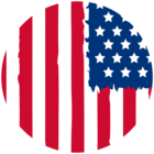 USA Flag Round Decoration PNG Clipart