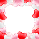 Border Frame with Hearts Transparent Image