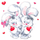 Bunnies with Heart png Clipart