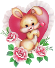 Bunny with Pink Heart PNG Picture
