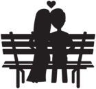 Couple on Bench Silhouettes Transparent Image