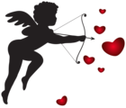Cupid with Bow and Hearts Transparent PNG Clip Art Imag