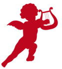 Cupid with Harp Transparent PNG Clip Art Image