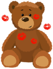 Cute Bear with Kisses PNG Clipart Picture
