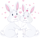 Cute Bunnies in Love PNG Clipart Picture