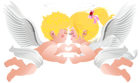 Cute Kissing Cupids PNG Clip-Art Image