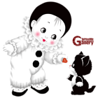 Cute Mime with Kitten Large PNG Clipart